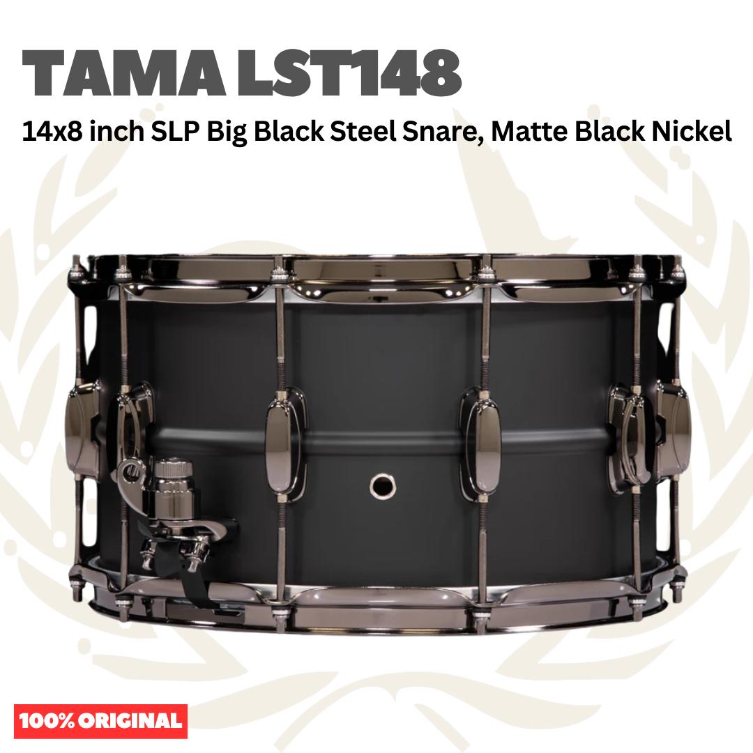 TAMA LST148 SLP Big Black Steel Snare, Matte Black Nickel - Senar Drum