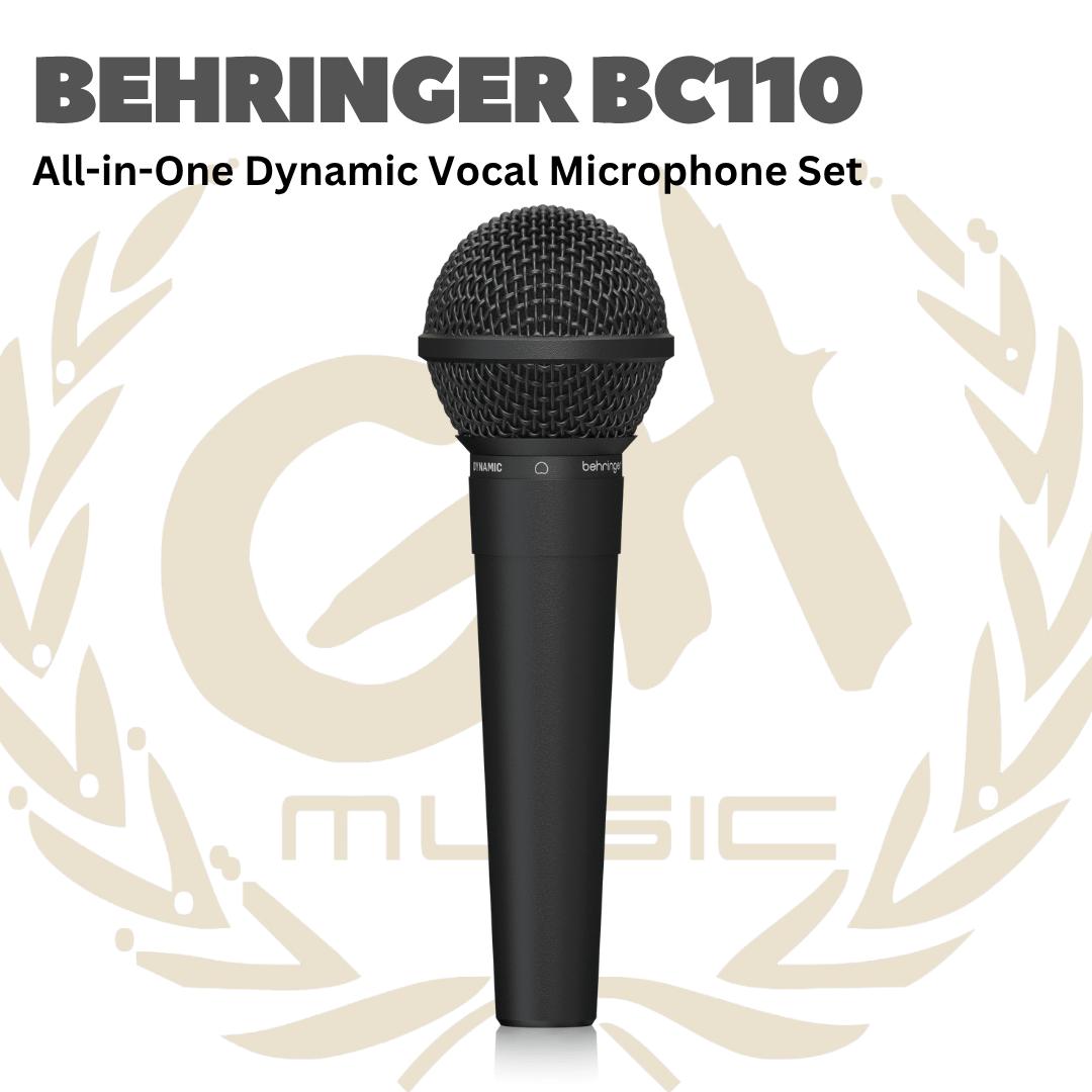 Behringer BC110 All-in-One Dynamic Vocal Microphone Set - BC 110 Mic Genggam Hand Held BC-110 Mikrofon Kabel Lepas Pasang
