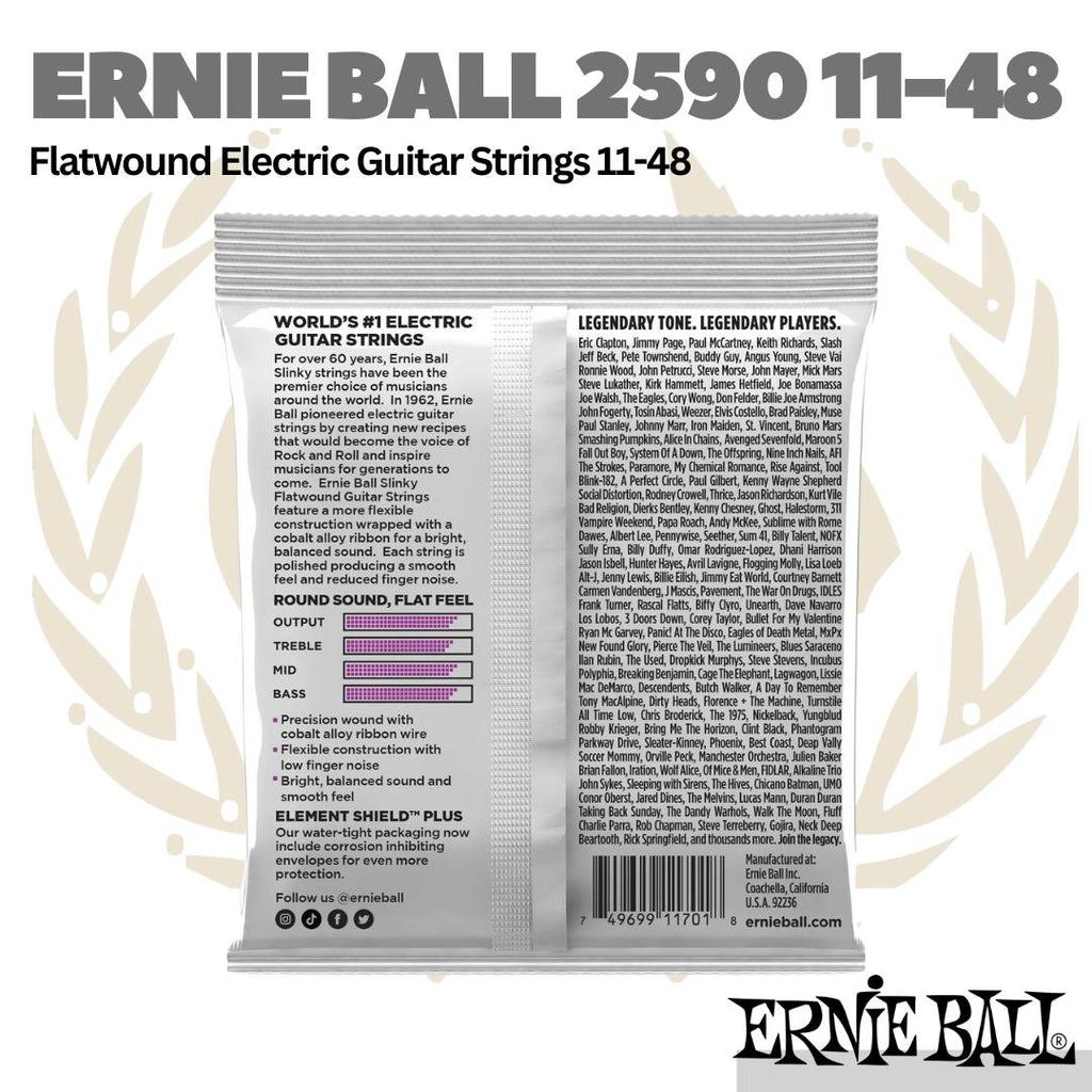 Ernie Ball 2590 Electric Guitar Strings, 11-48 - Senar Gitar Elektrik