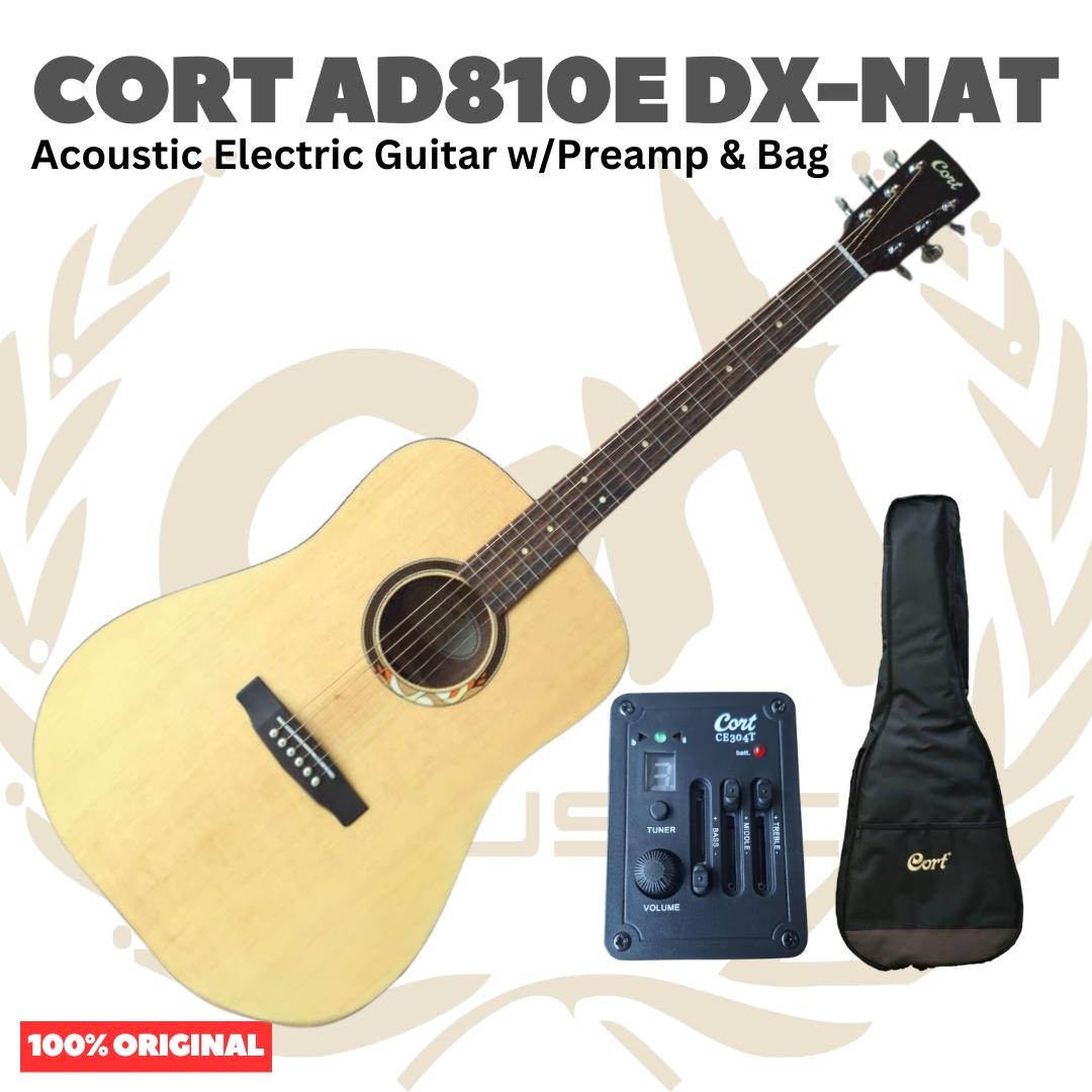 CORT AD810E DX-NAT Acoustic Guitar - Gitar Akustik Elektrik dengan Preamp AD810DX - AD810EDX Original Asli
