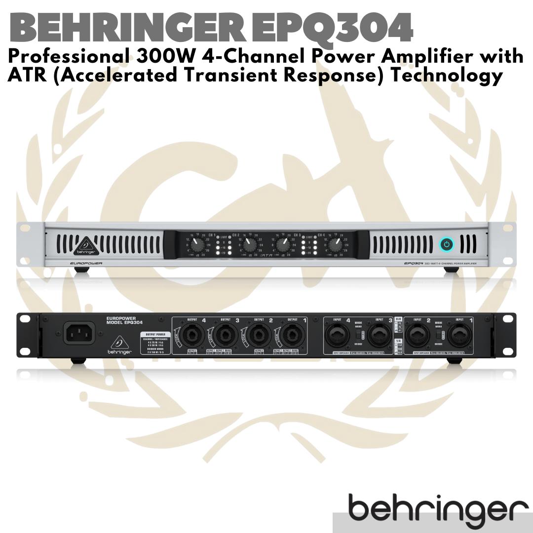 BEHRINGER EUROPOWER EPQ304 300W 4 Channel Power Amplifier with ATR