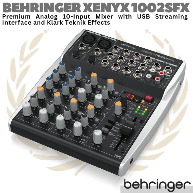 BEHRINGER XENYX 1002SFX Audio Mixer with USB Streaming Interface