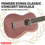Fender Zuma Classic Concert Ukulele, Walnut FB, - Ukulele 4-Senar Original Asli