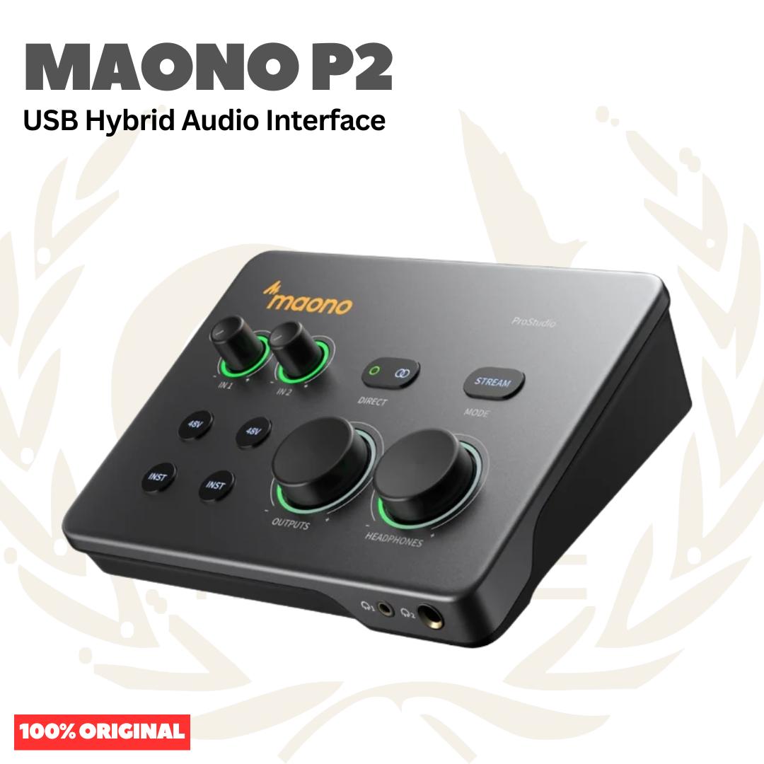 MAONO P2 USB Hybrid Audio Interface For Music Production, Content Creation, Podcasting, Streaming - Soundcard
