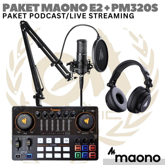 PAKET LIVE STREAMING / PODCAST MAONO E2 + PM320 + MH601 | SOUND CARD AME2 AM-E2A