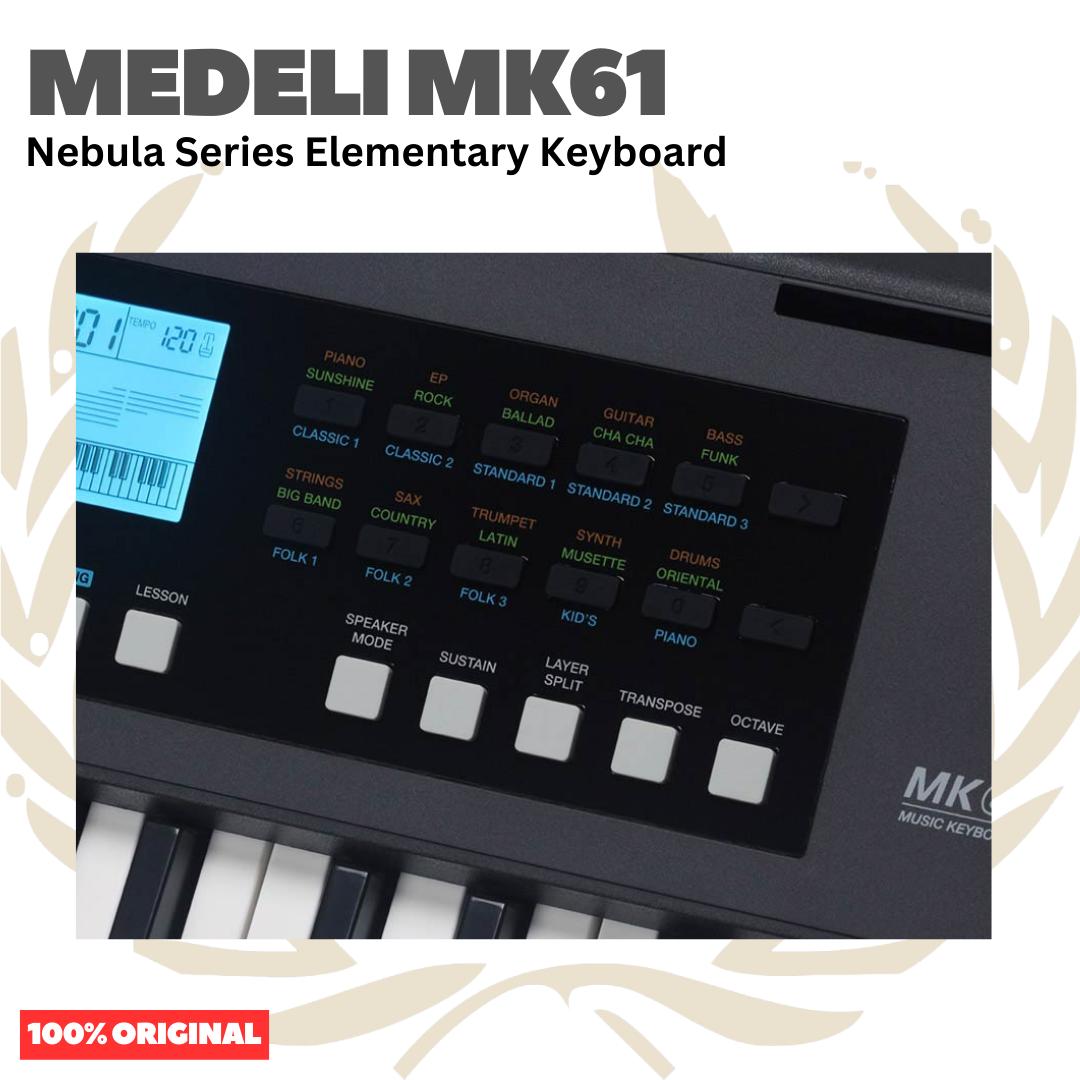 MEDELI MK61 61-Keys Nebula Series Elementary Keyboard Portable - MK 61 Keyboard Original Asli