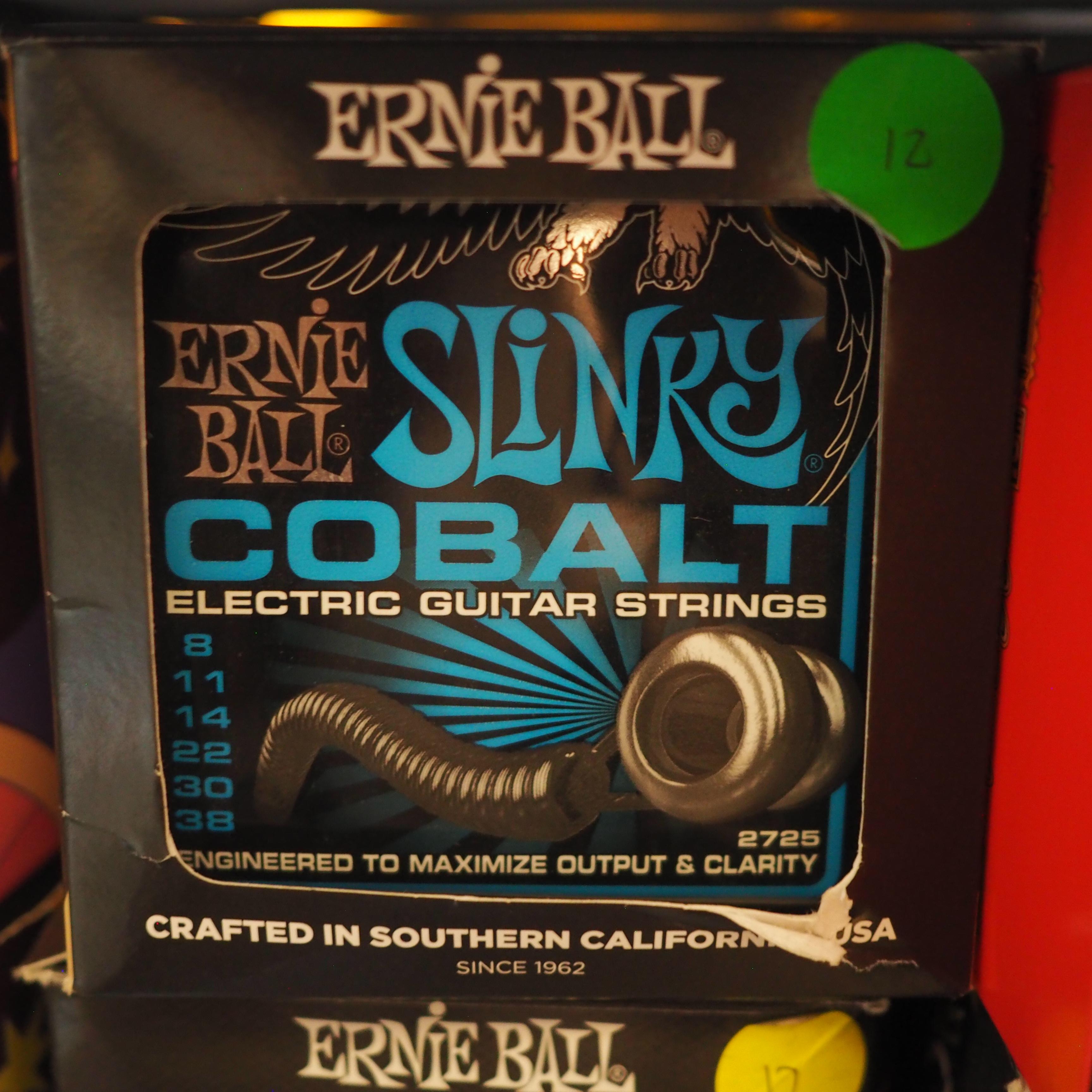 Ernie Ball 2725 Extra Slinky Cobalt Electric Guitar Strings, 8-38