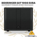 Behringer SAT 1008 SUBA Active 600-Watt 8" PA Subwoofer with Built-In Stereo Crossover