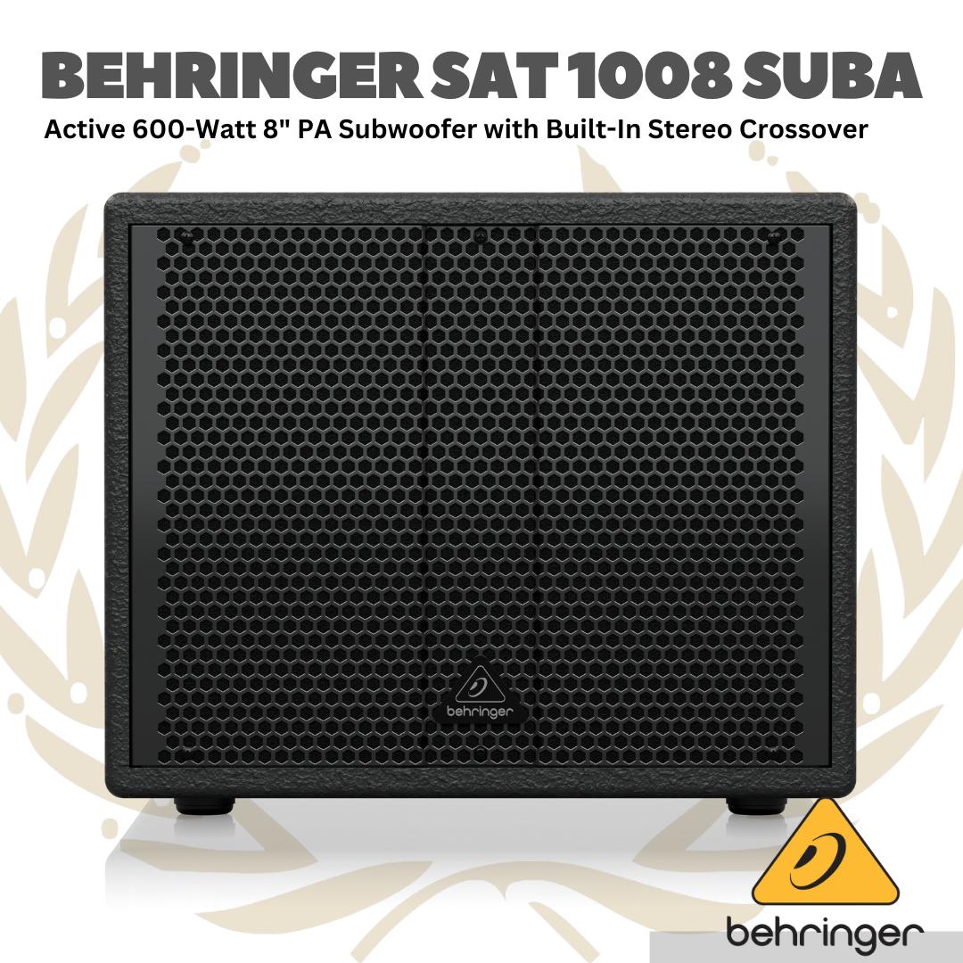 Behringer SAT 1008 SUBA Active 600-Watt 8" PA Subwoofer with Built-In Stereo Crossover