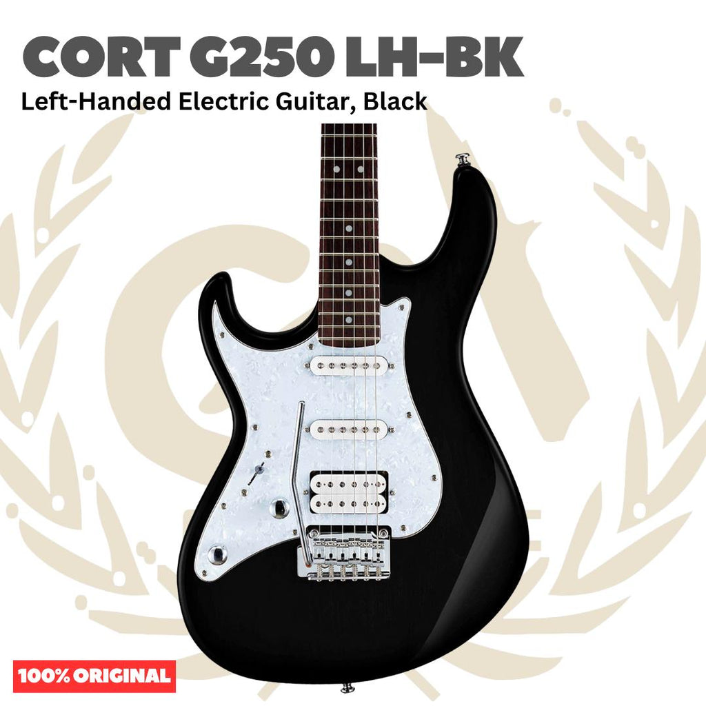 Cort G250 LH-BK Left-Handed Electric Guitar, Black - Gitar Kidal Elektrik Original Asli