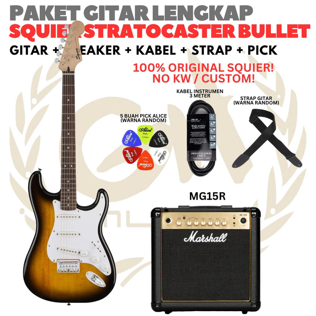 PAKET GITAR SQUIER STRATOCASTER BULLET Electric Gitar | GUITAR PACK