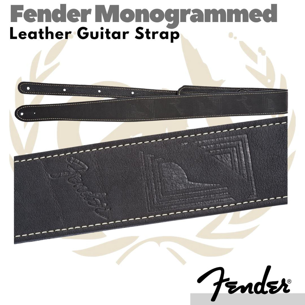 Fender Monogrammed Leather Guitar Strap | Selempang Gitar Kulit