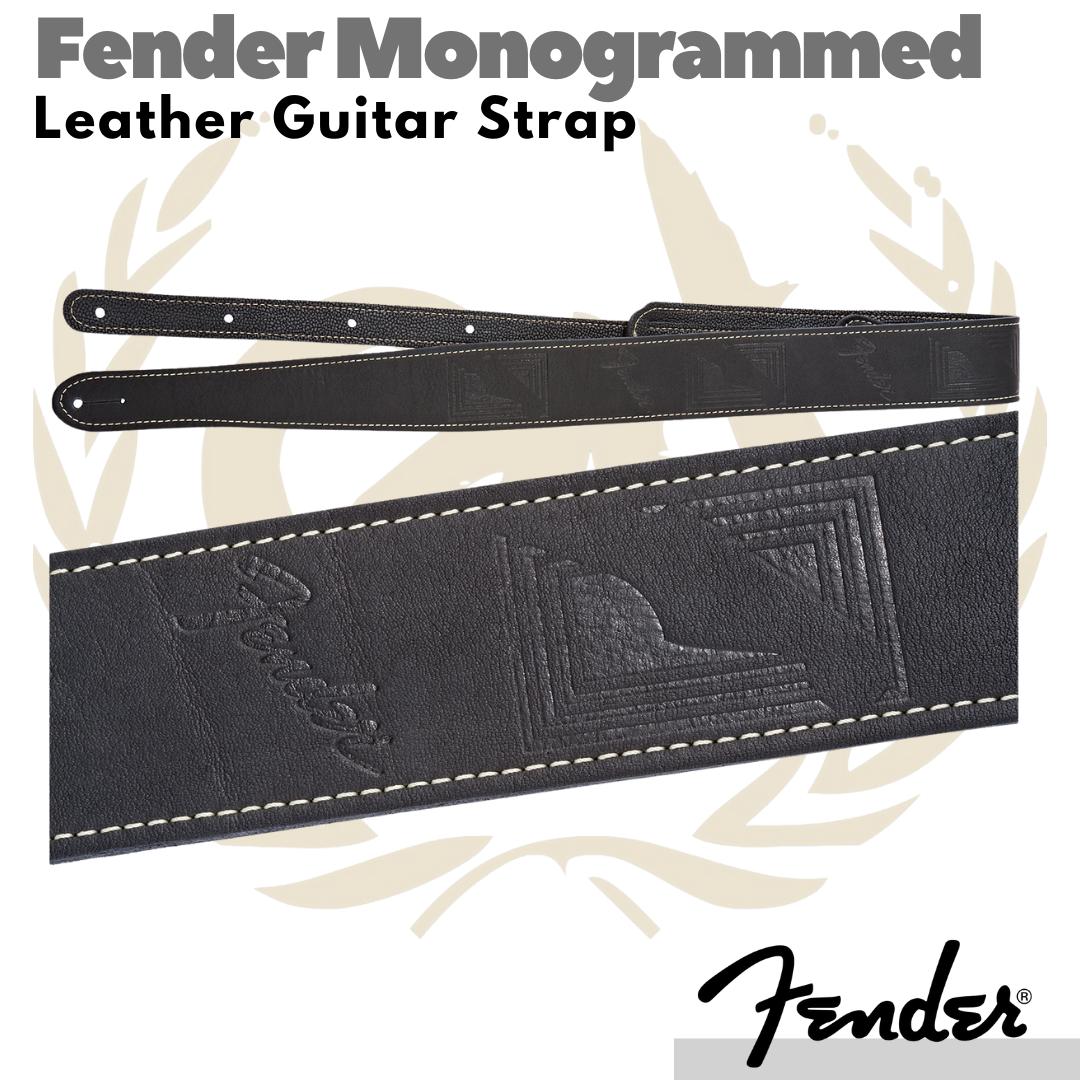 Fender Monogrammed Leather Guitar Strap | Selempang Gitar Kulit