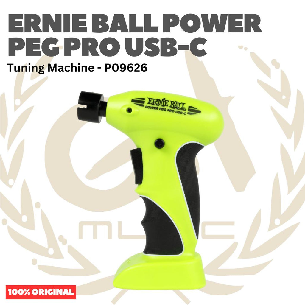 Ernie Ball P09626 Power Peg Pro USB-C Rechargeable String Winder Tuning Machine - Mesin Pemutar Senar 9626 Original Asli