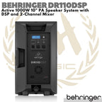 BEHRINGER DR110DSP Active 1000W 10" PA Speaker System with DSP + Mixer