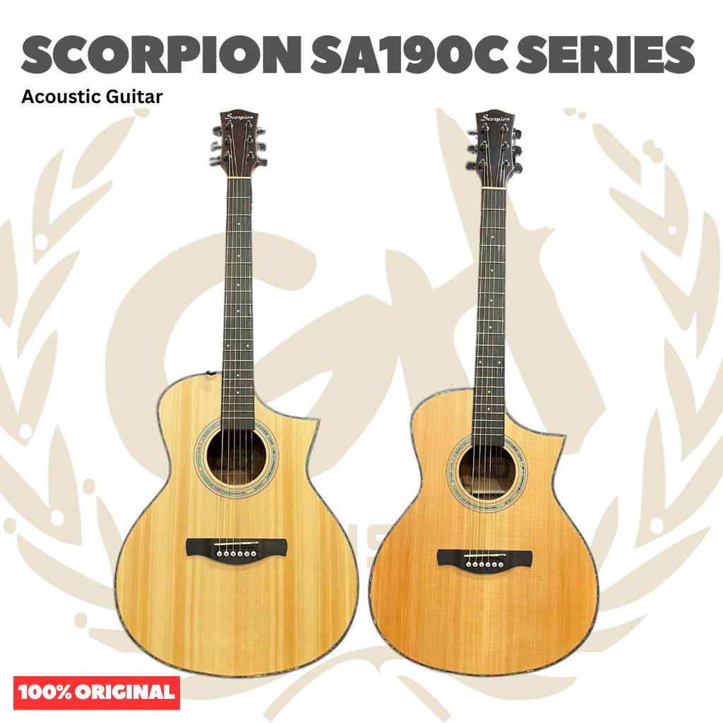 Scorpion SA190C Series Acoustic Guitar - SA 190 C Gitar Akustik Original Asli