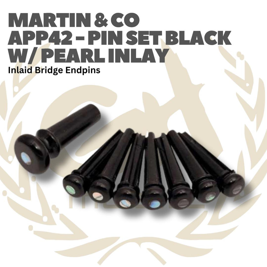 Martin Pin Set With Pearl Inlay Bridge Endpins Inlaid - Akustik Bridge Pin Acoustic APP45 APP42