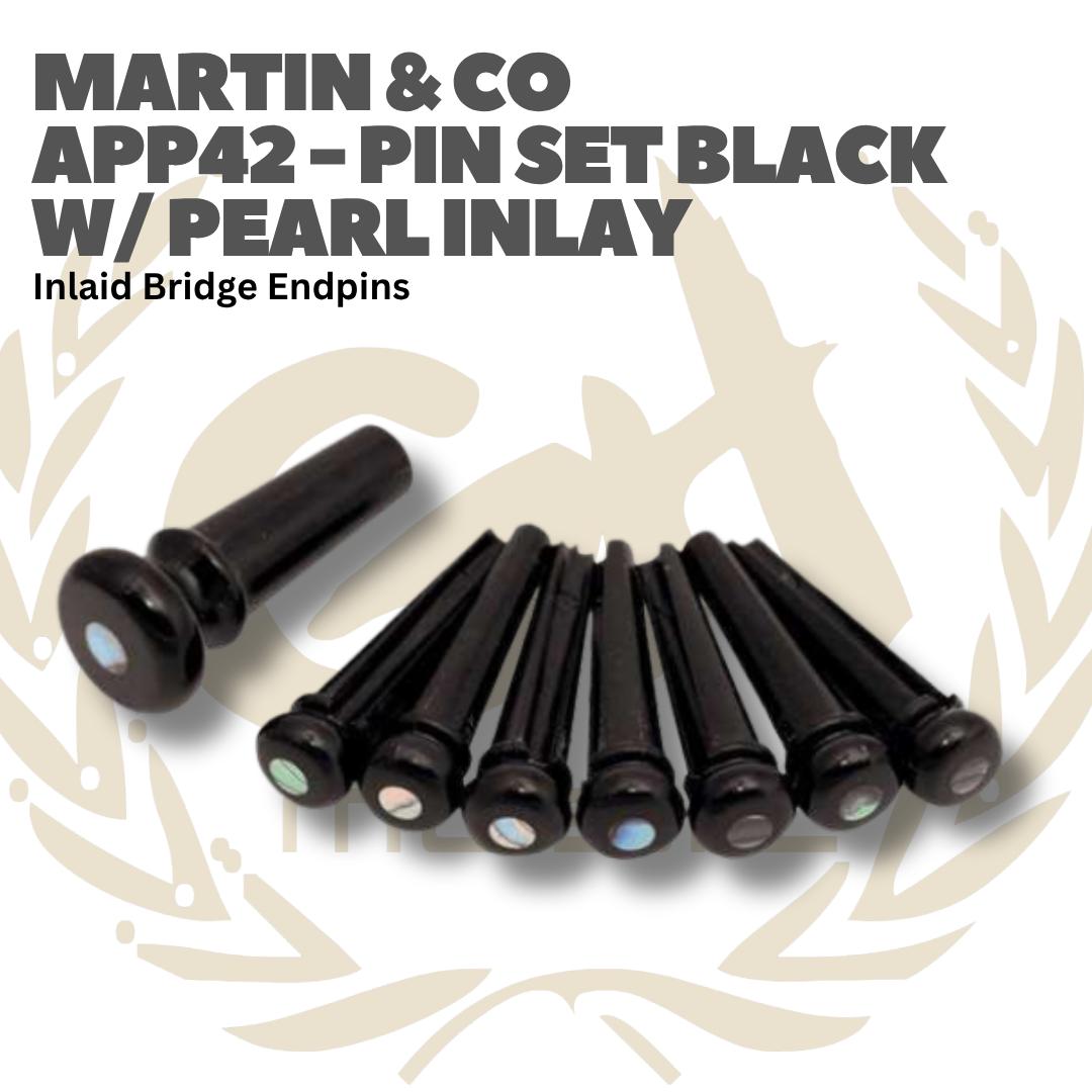 Martin Pin Set With Pearl Inlay Bridge Endpins Inlaid - Akustik Bridge Pin Acoustic APP45 APP42
