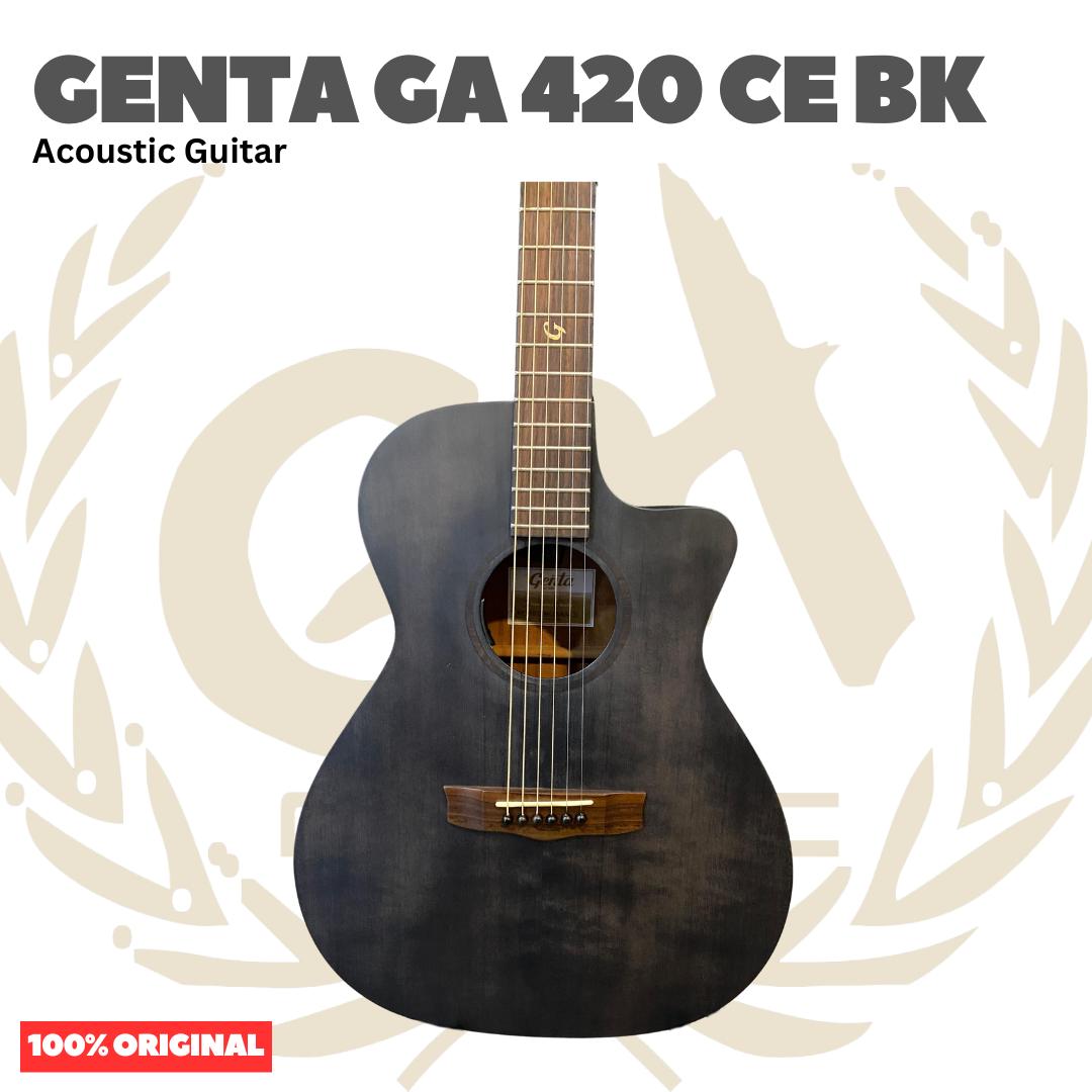 Genta GA 420 CE BK Acoustic Guitar - Gitar Akustik Genta GA420CE BK Original Asli