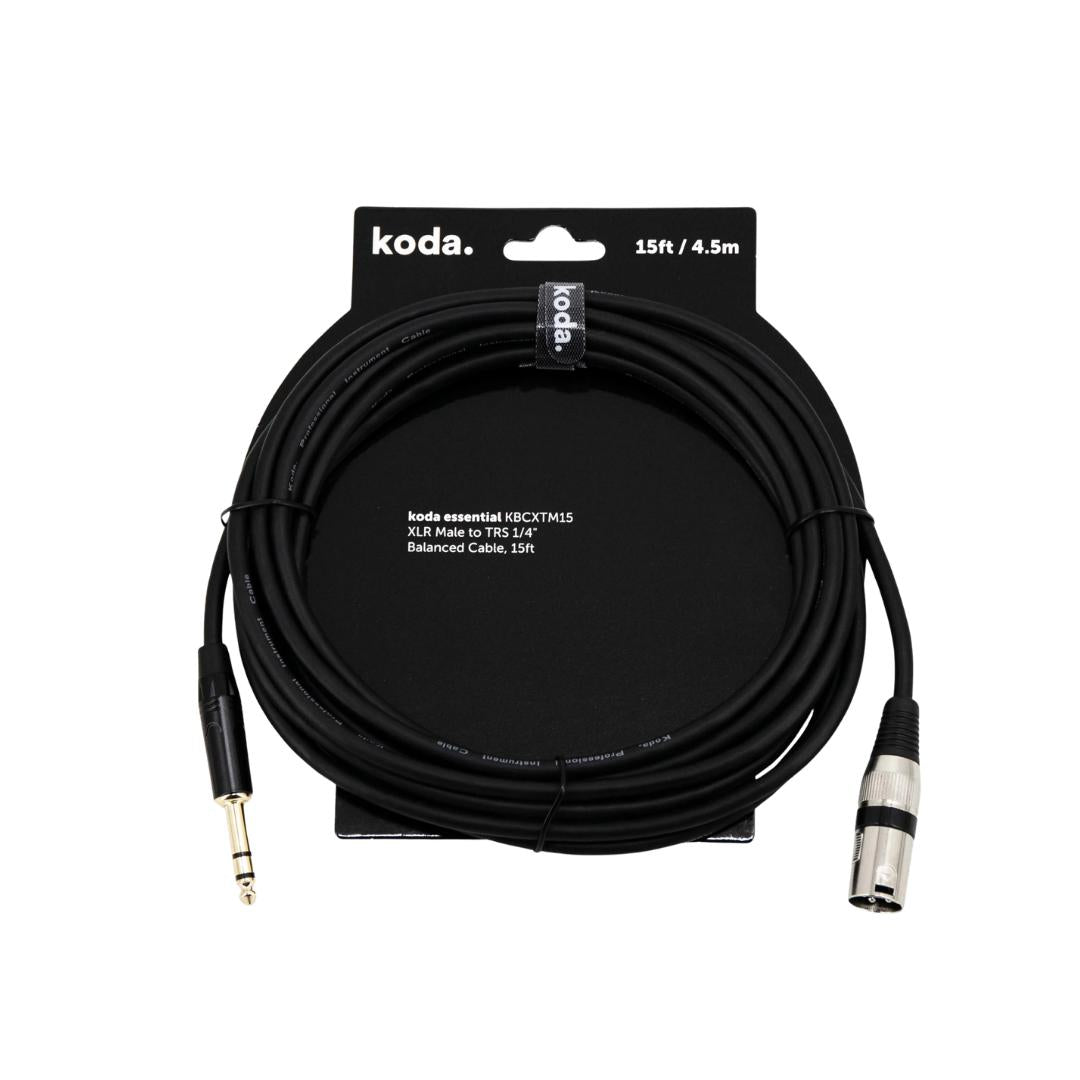 Koda Essential KBCXTM XLR Male to TRS 1/4 inch Balanced Cable - Kabel TRS XLR