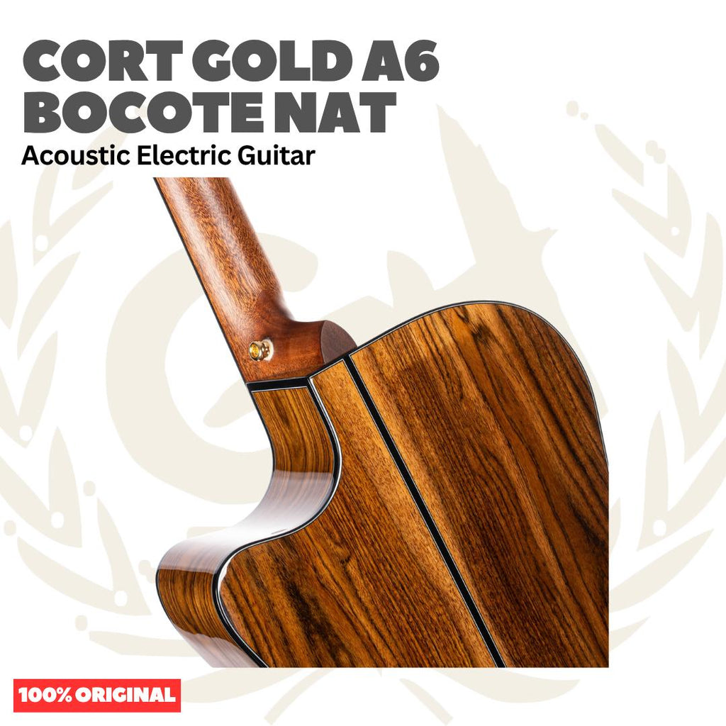 Cort GOLD A6 BOCOTE NAT Acoustic Electric w/Case - Gitar Akustik Elektrik