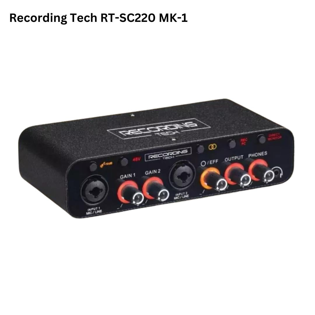 Recording Tech SC220 MK-I & MK-II Professional Audio Interface Soundcard for Recording or Live Streaming - Sound Card SC-220
