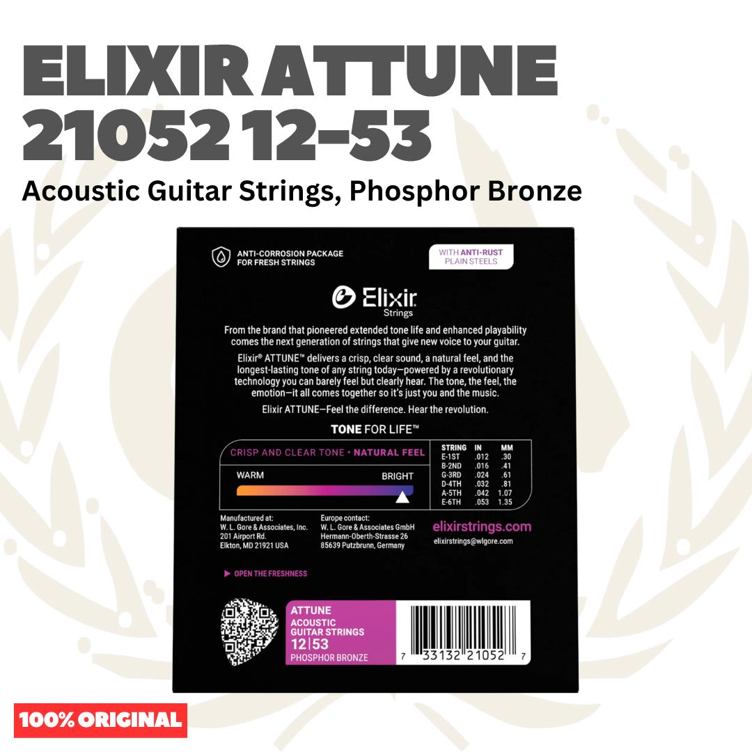 ELIXIR 21052 Attune Phosphor Bronze 12-53 Acoustic Guitar Strings - Senar Gitar Akustik
