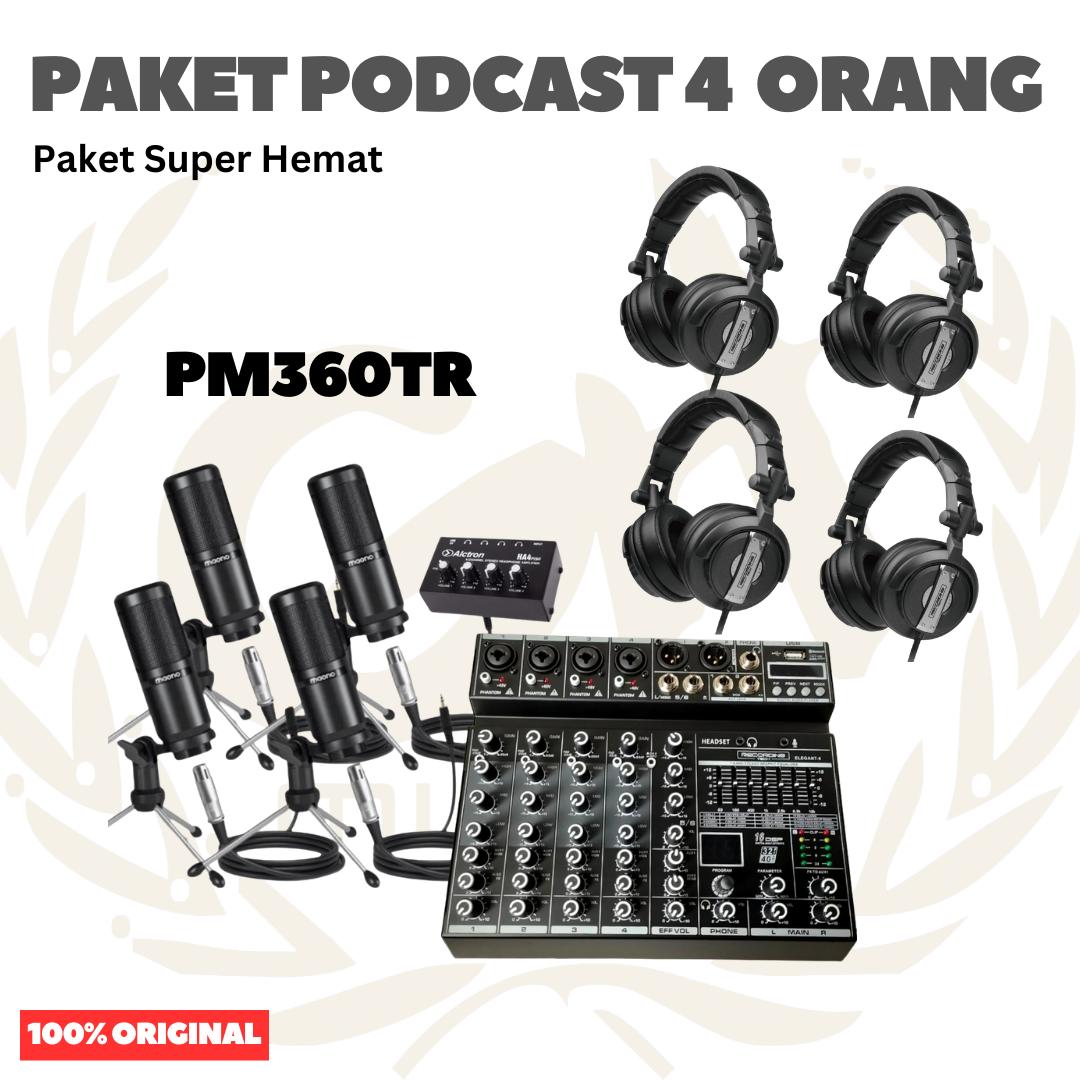 PAKET PODCAST 4 ORANG MURAH BERKUALITAS PM360 / BM800 Plus Headphone