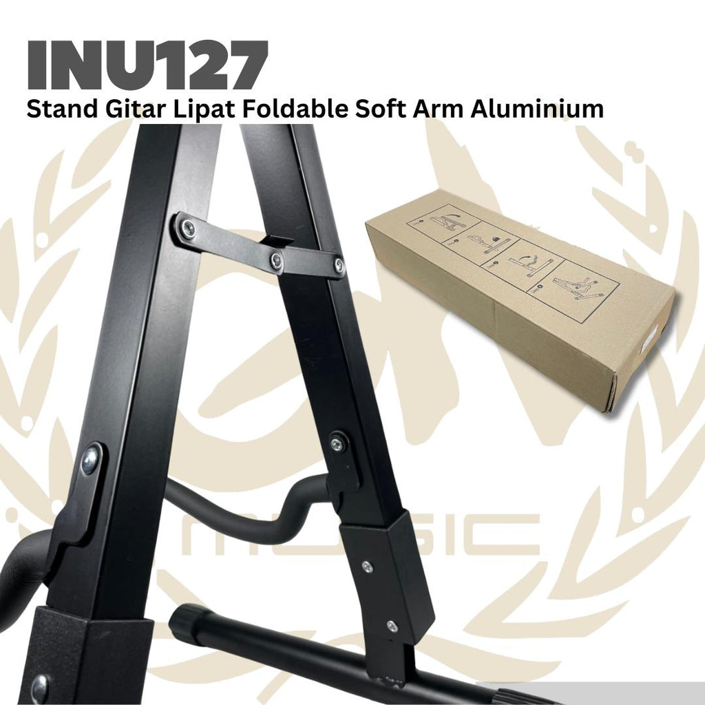 Stand Gitar Lipat Foldable Guitar Soft Arm Aluminium INU127 - Stand Lipat Gitar Bass INU-127