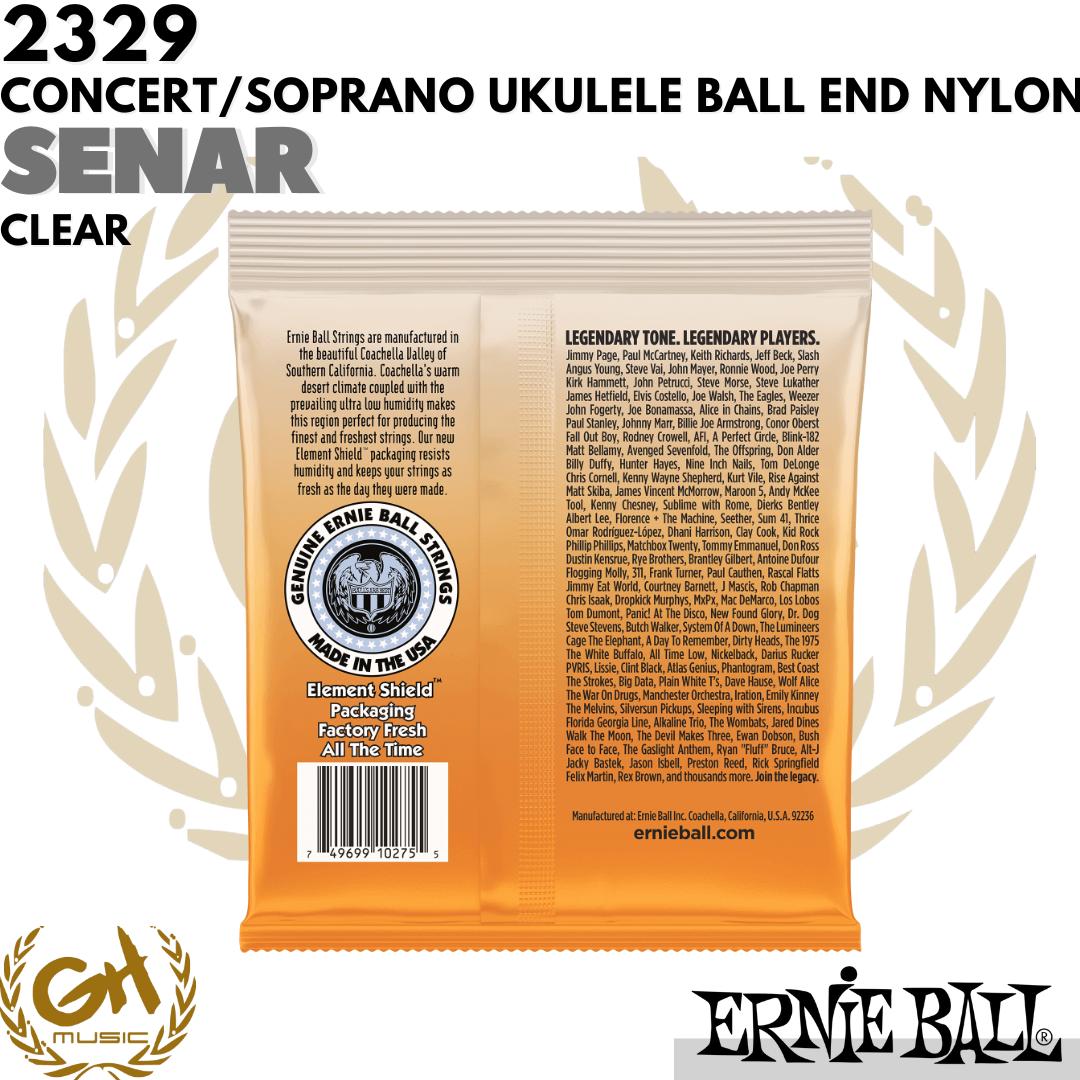 Ernie Ball 2329 Concert Soprano Nylon Ball End, Clear - Senar Ukulele