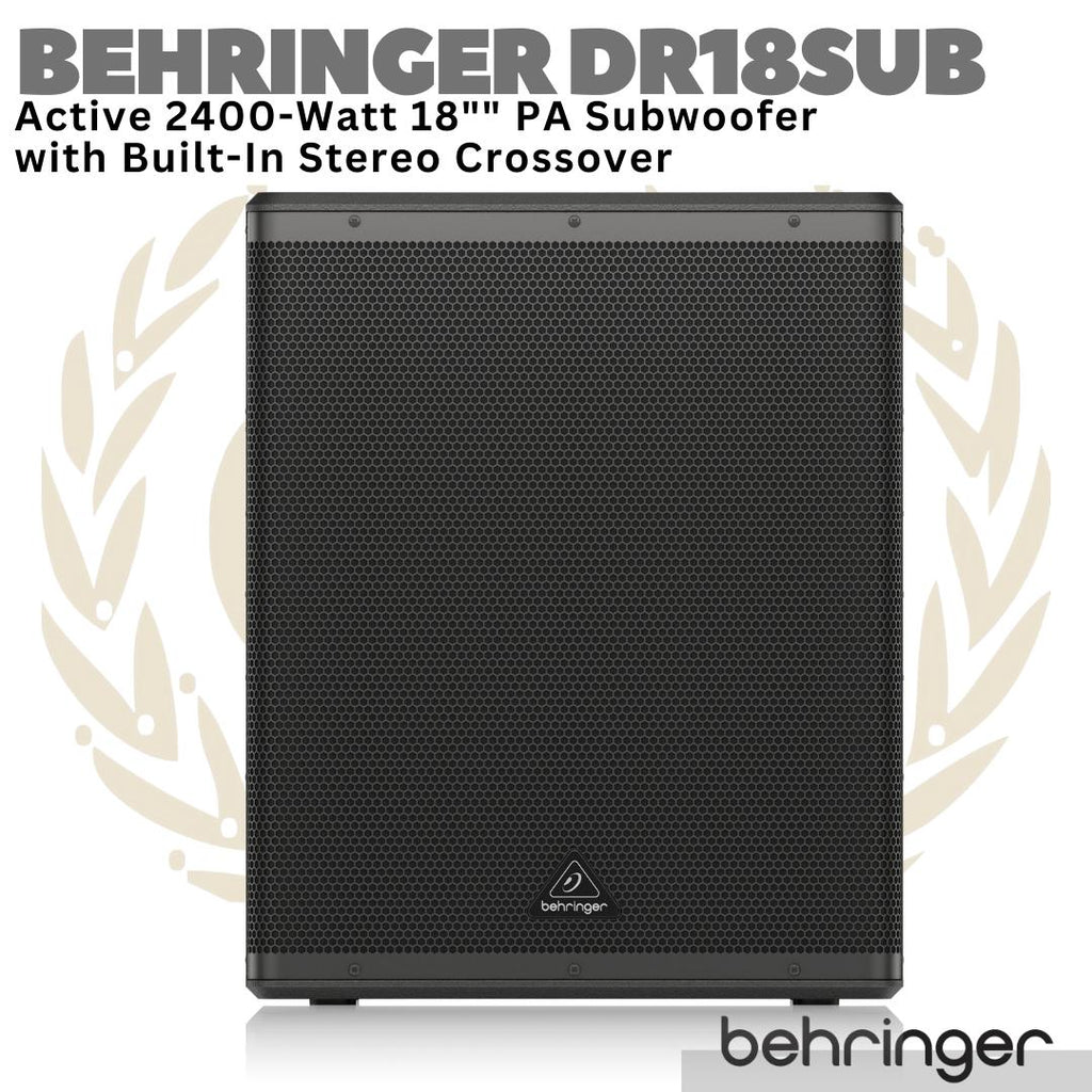 BEHRINGER DR18SUB Active 2400 Watt 18" PA Subwoofer + Stereo Crossover