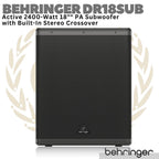 BEHRINGER DR18SUB Active 2400 Watt 18" PA Subwoofer + Stereo Crossover