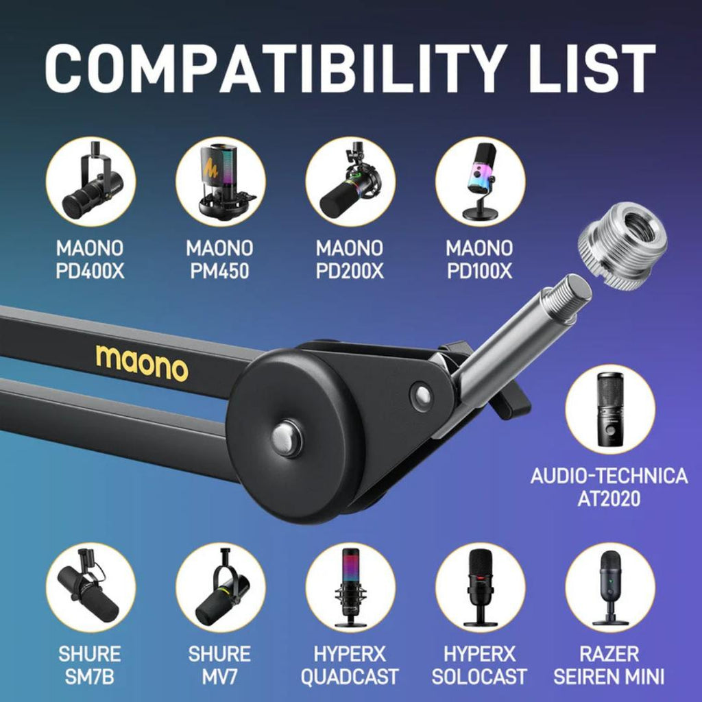 Maono BA37 Microphone Boom Arm Stand - Stand Mic Jepit Meja