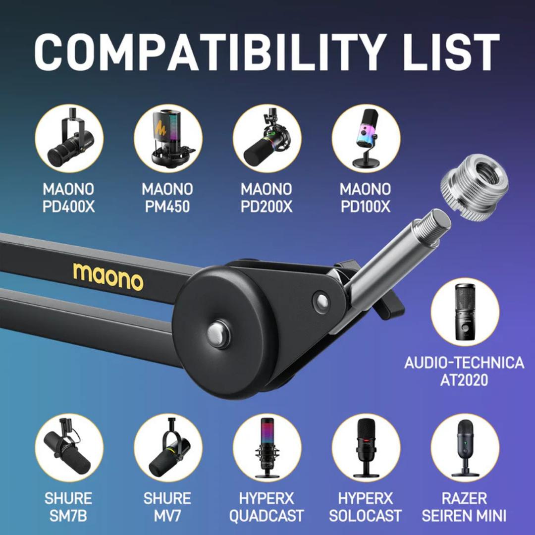Maono BA37 Microphone Boom Arm Stand - Stand Mic Jepit Meja