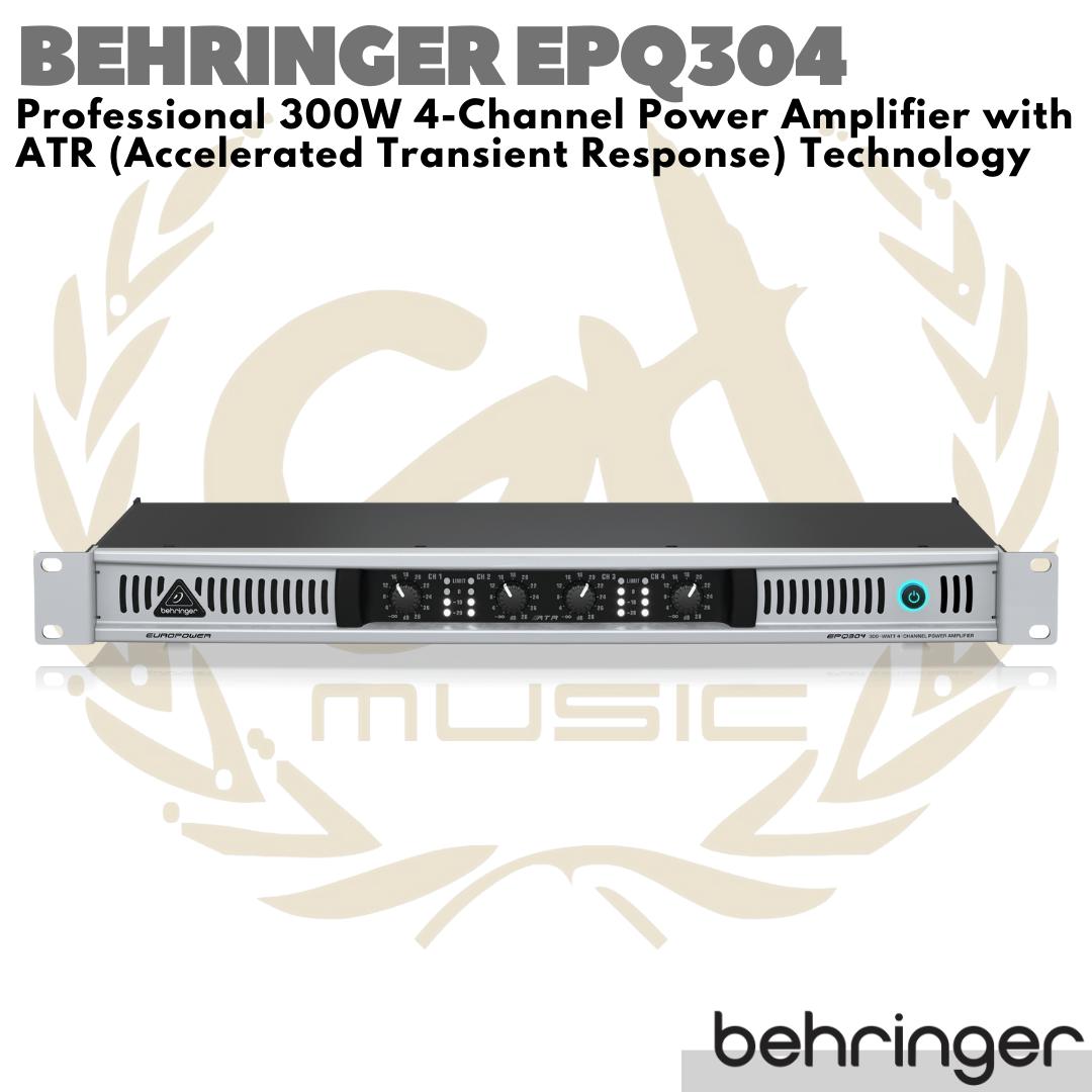 BEHRINGER EUROPOWER EPQ304 300W 4 Channel Power Amplifier with ATR