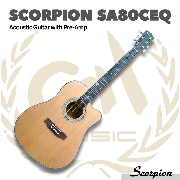 Scorpion SA80CEQ Acoustic Electric Guitar with Pre-Amp