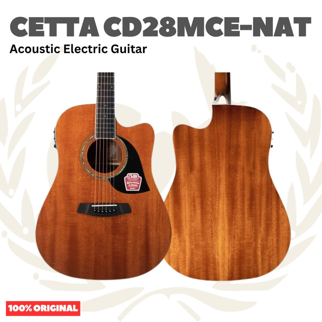 Cetta CD28MCE-NAT Acoustic Electric Guitar - Gitar Akustik Elektrik dengan Preamp CD-28MCE-NAT