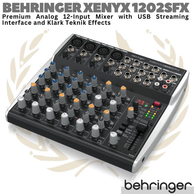 BEHRINGER XENYX 1202SFX Audio Mixer with USB Streaming Interface