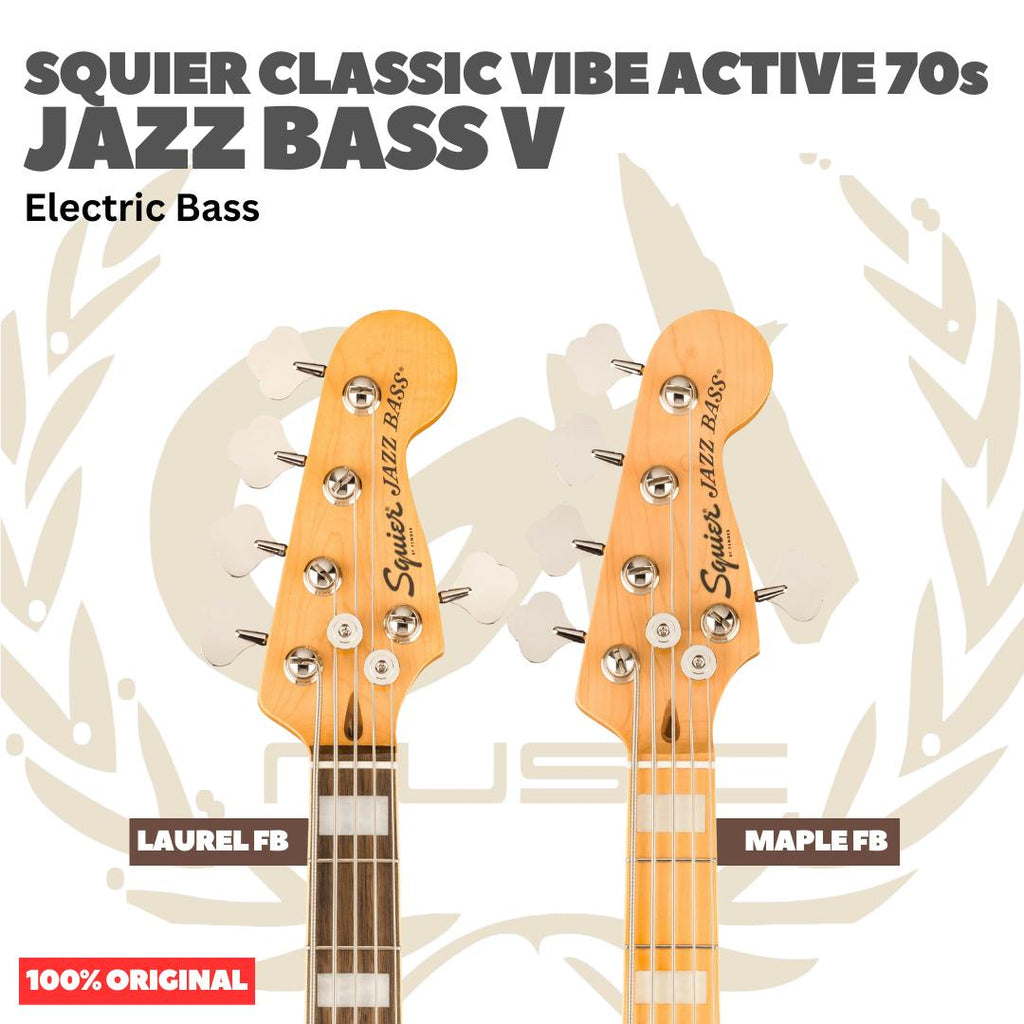 SQUIER Classic Vibe Active 70s Jazz Bass V Electric Bass Guitar - Gitar Bass Listrik Elektrik Aktif 5-string Original Asli