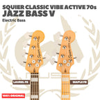 SQUIER Classic Vibe Active 70s Jazz Bass V Electric Bass Guitar - Gitar Bass Listrik Elektrik Aktif 5-string Original Asli