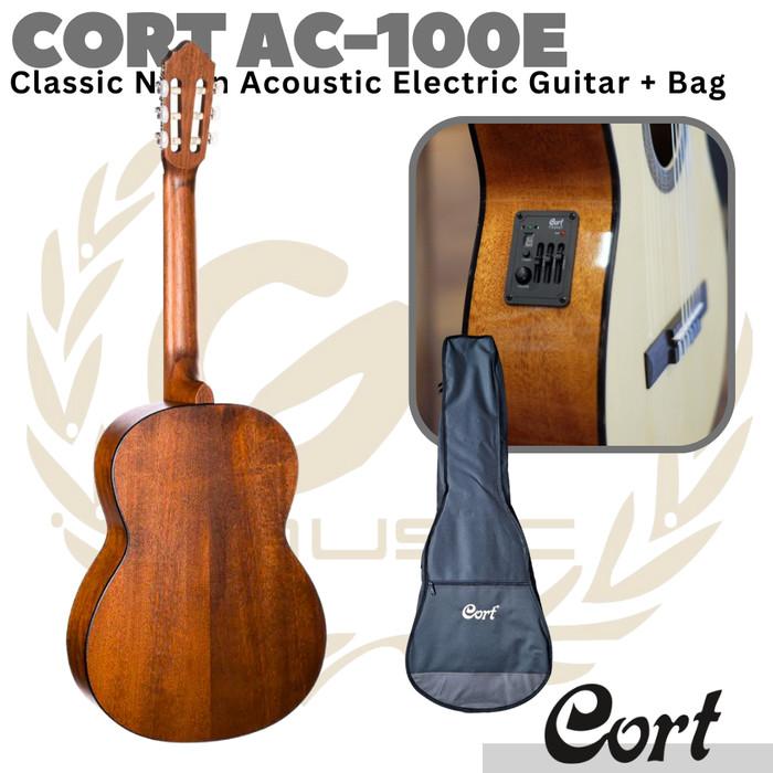 CORT AC100E Classic Nylon Acoustic Electric Guitar | Akustik Nilon