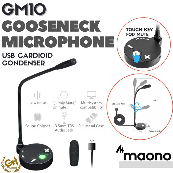 MAONO AU-GM10 Gooseneck Microphone, USB Cardioid Condenser Mic