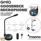 MAONO AU-GM10 Gooseneck Microphone, USB Cardioid Condenser Mic