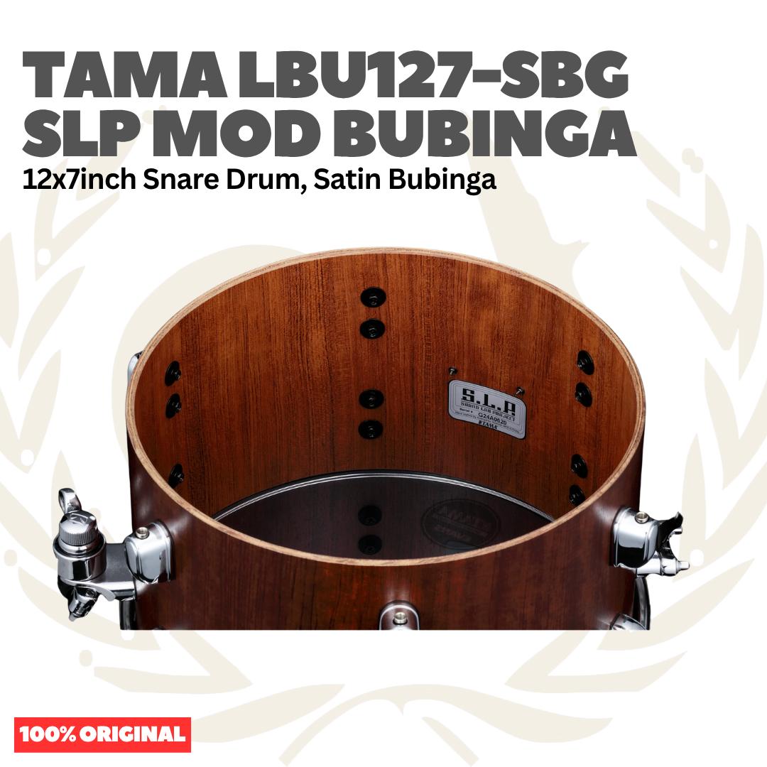 TAMA LBU127-SBG 12x7inch SLP MOD Bubinga Snare Drum, Satin Bubinga - Senar Drum
