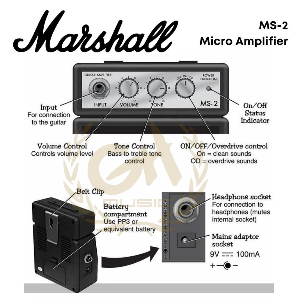 Marshall MS-2C Micro Amplifier - Classic