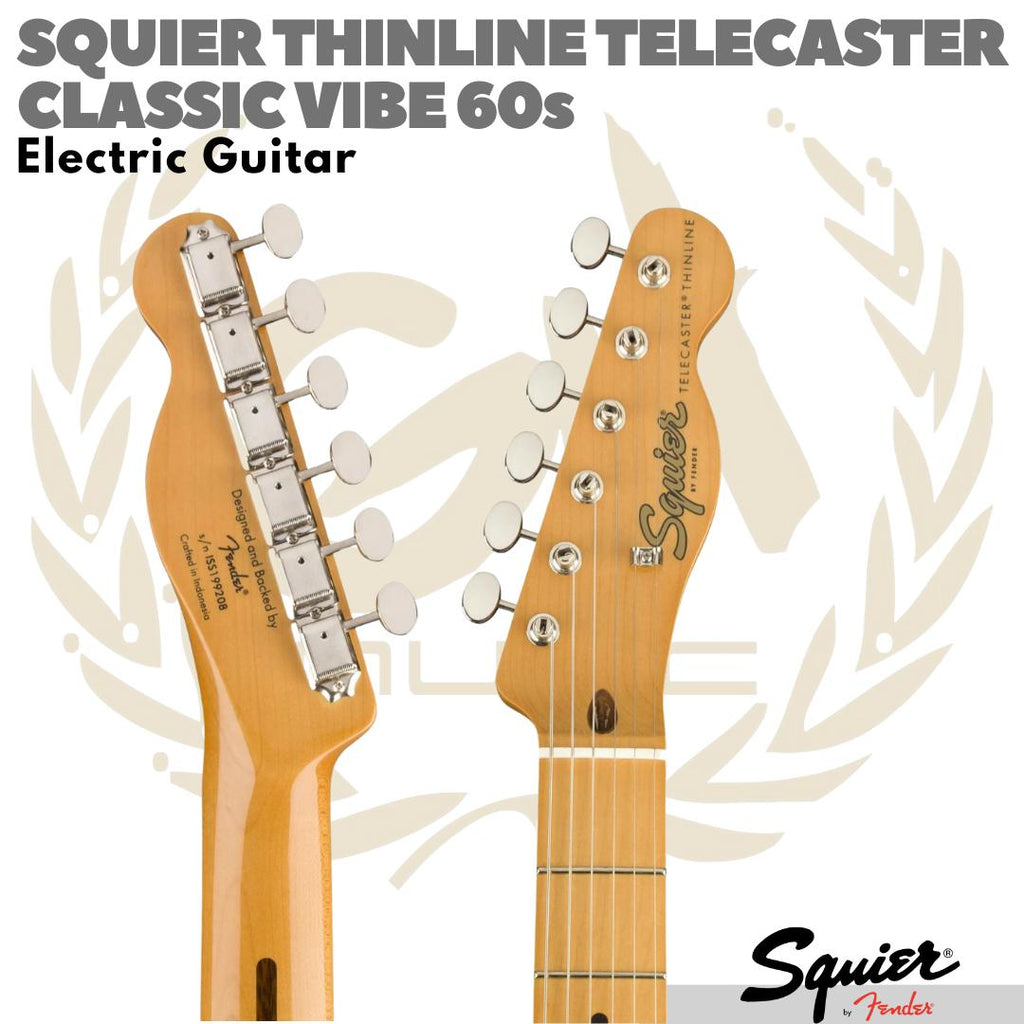 Squier Classic Vibe 60s Telecaster Thinline Electric Guitar, Maple FB, Natural - Gitar Listrik