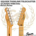 Squier Classic Vibe 60s Telecaster Thinline Electric Guitar, Maple FB, Natural - Gitar Listrik