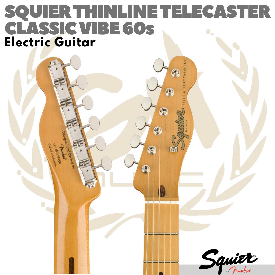 Squier Classic Vibe 60s Telecaster Thinline Electric Guitar, Maple FB, Natural - Gitar Listrik
