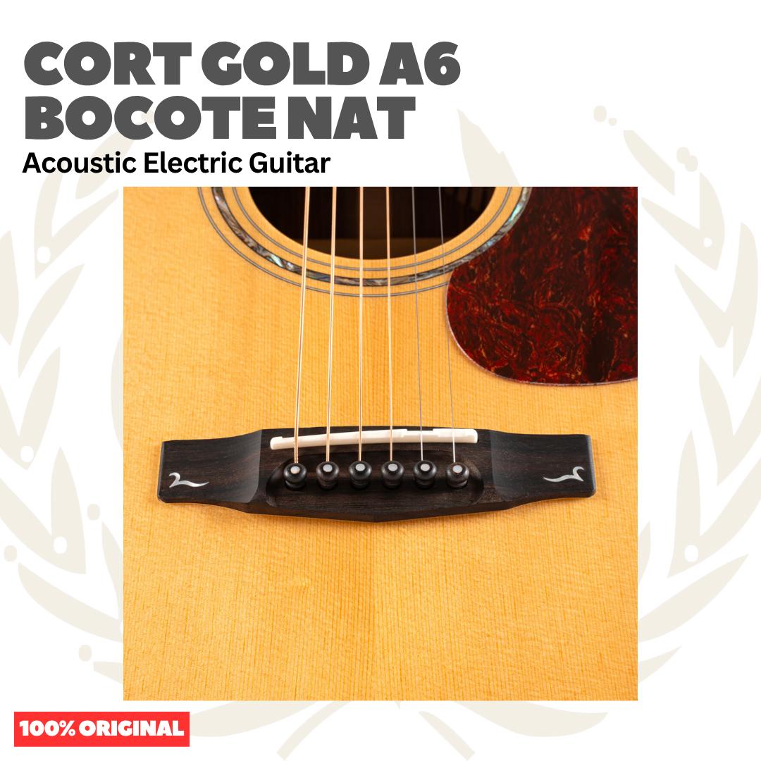 Cort GOLD A6 BOCOTE NAT Acoustic Electric w/Case - Gitar Akustik Elektrik