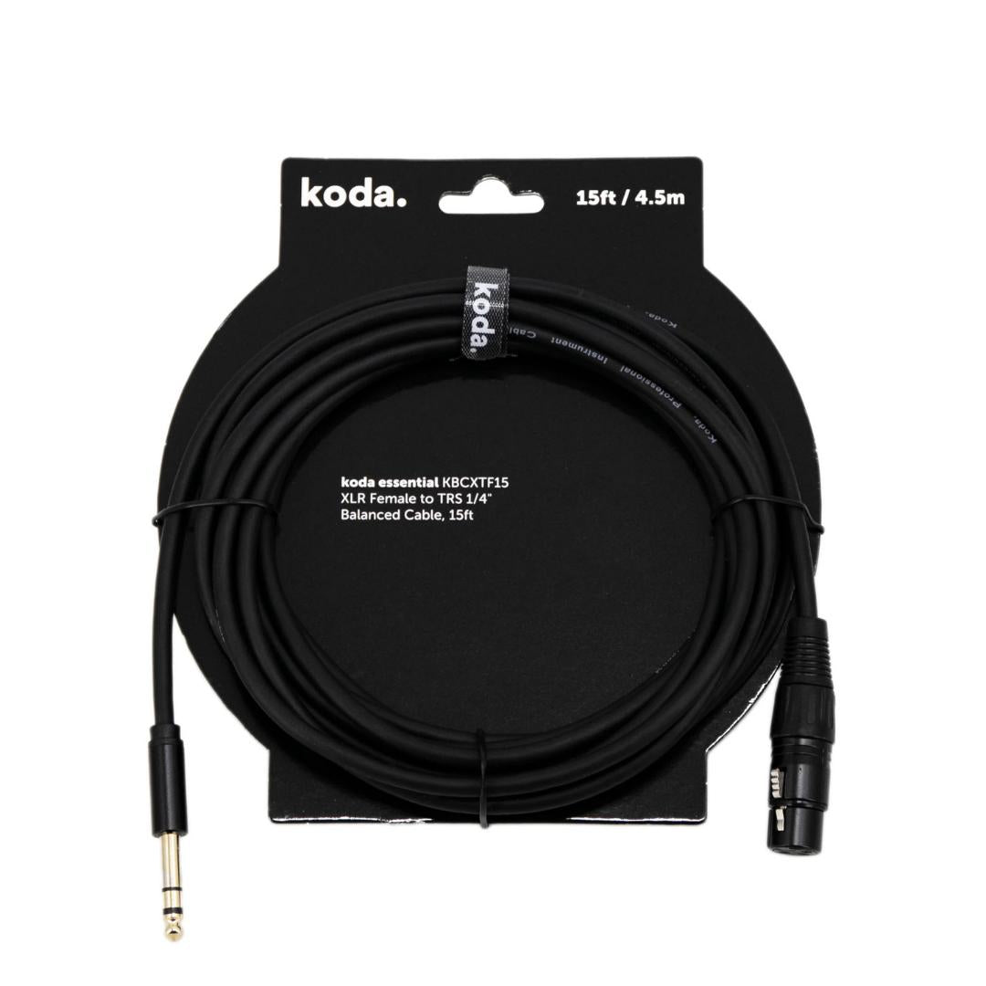 koda essential KBCXTF XLR Female to TRS 1/4 inch Balanced Cable - Kabel TRS XLR